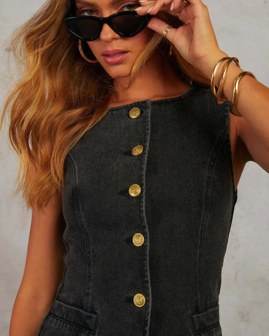 Retro Suit - Denim Vest Cotton