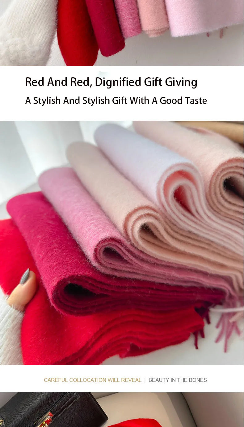 100% Wool Winter Scarf- Warm Cashmere Scarves