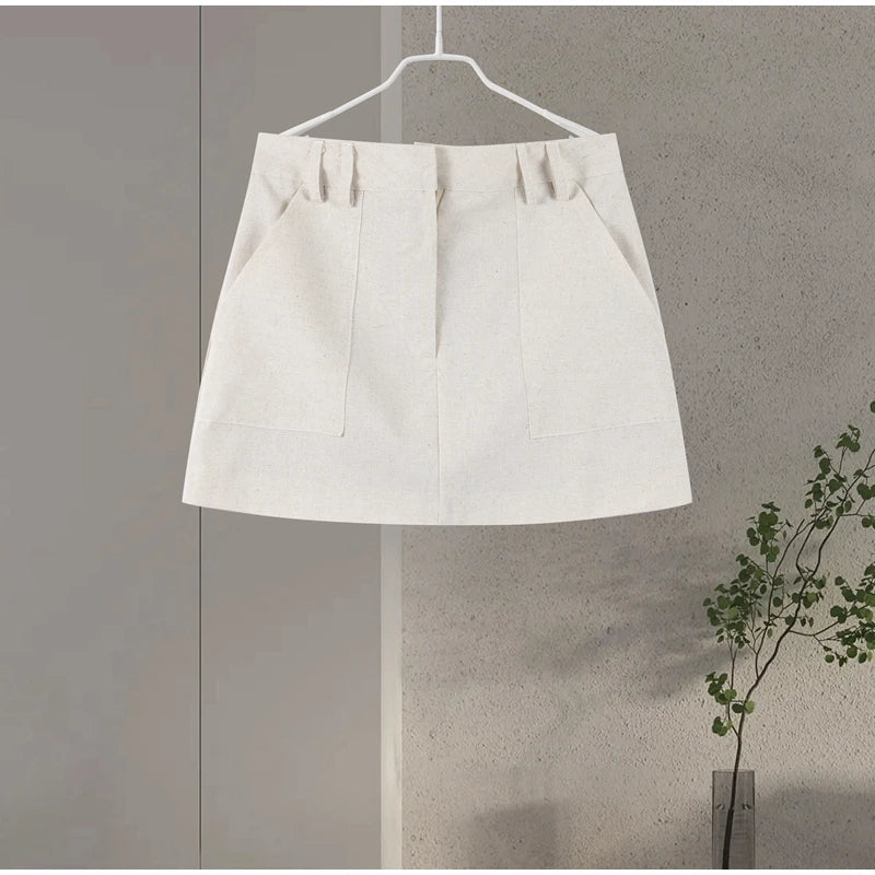 Cotton Linen Vest -Soft Solid Sets 2 Pieces