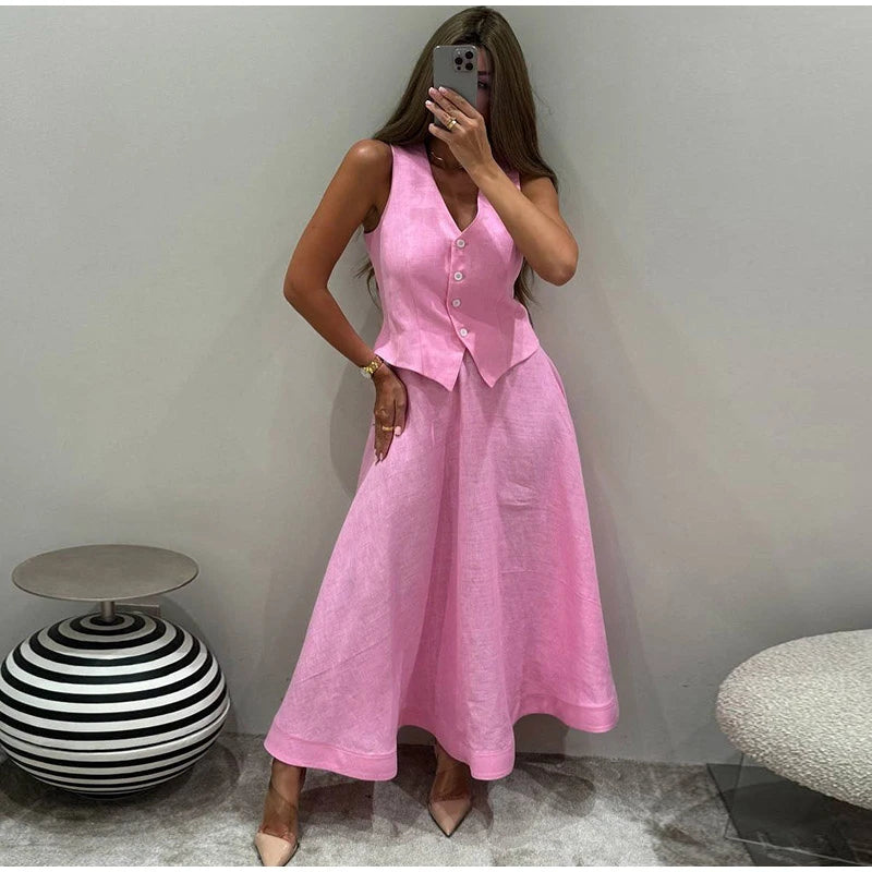 Sets Elegant V-neck - Female Suit Summer