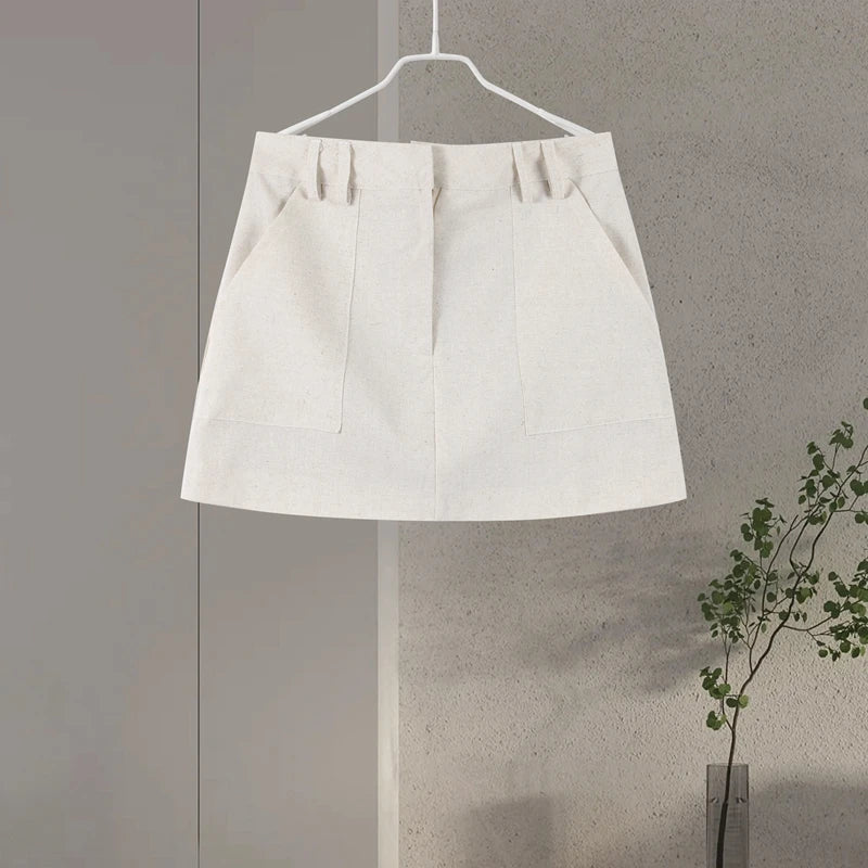 Cotton Linen Vest -Soft Solid Sets 2 Pieces