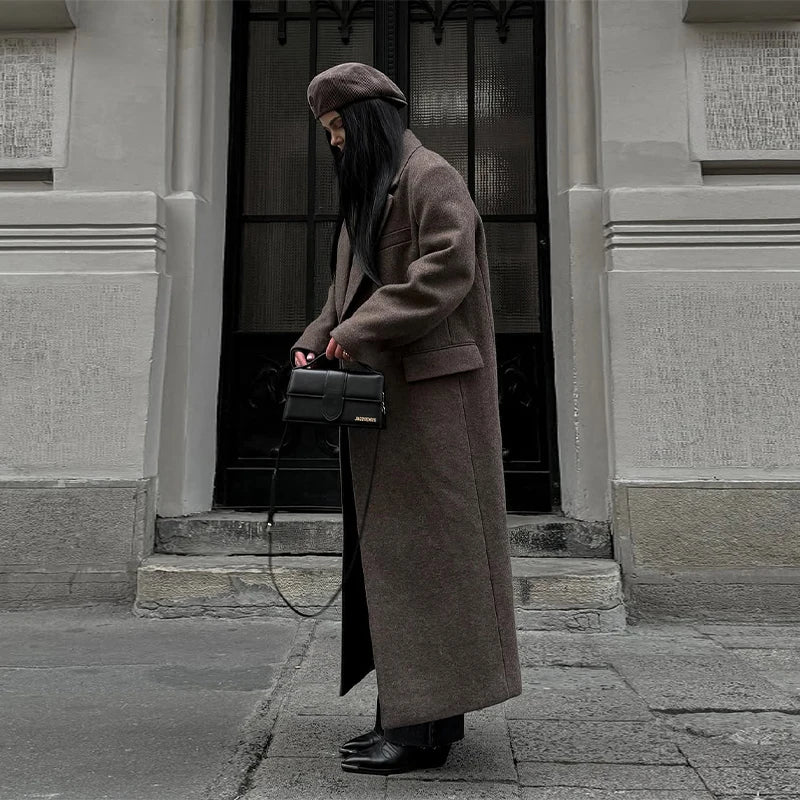 Maxi Coat - Lapel Pockets