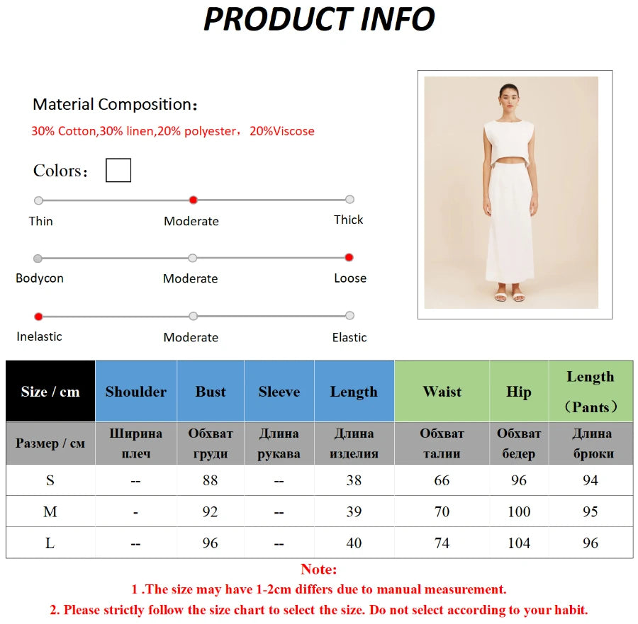 Cotton 2-Piece Set with Long Skirt