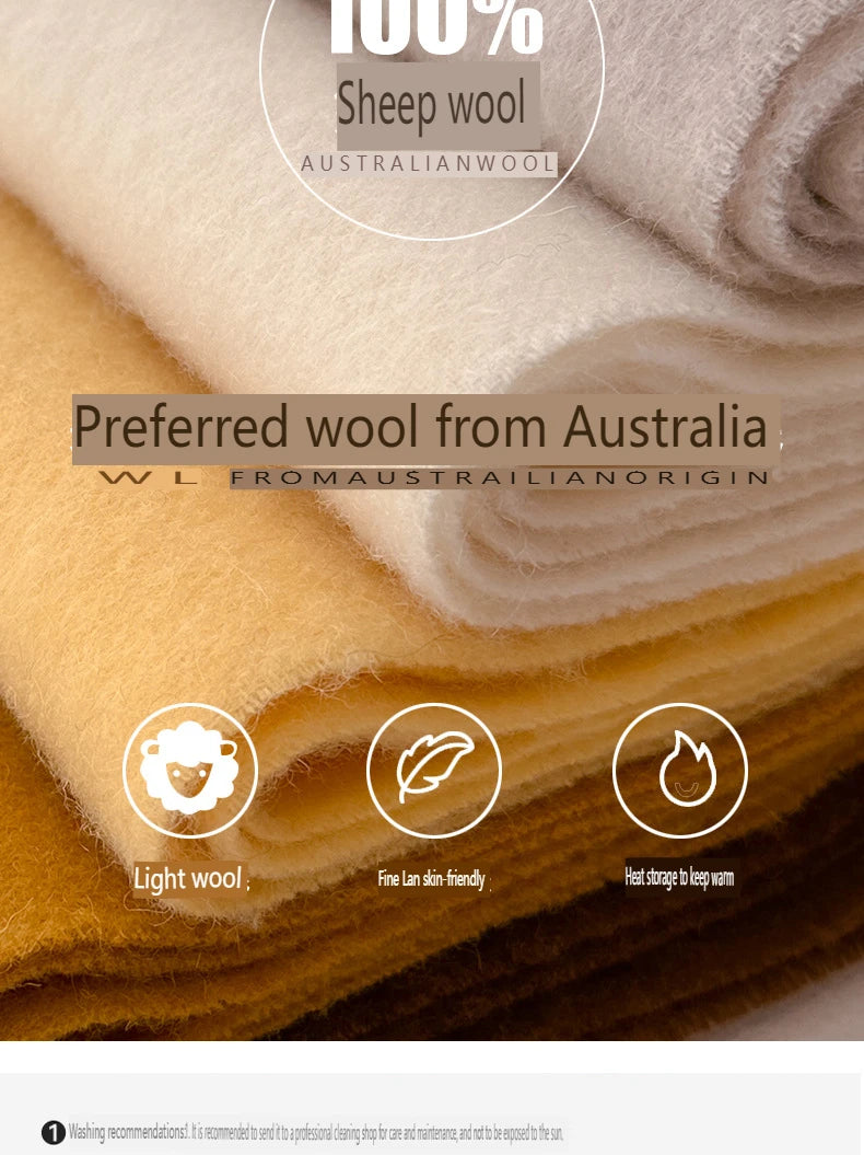 100% Wool Winter Scarf- Warm Cashmere Scarves
