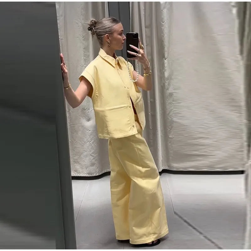 Street Fashion-Vest Pants