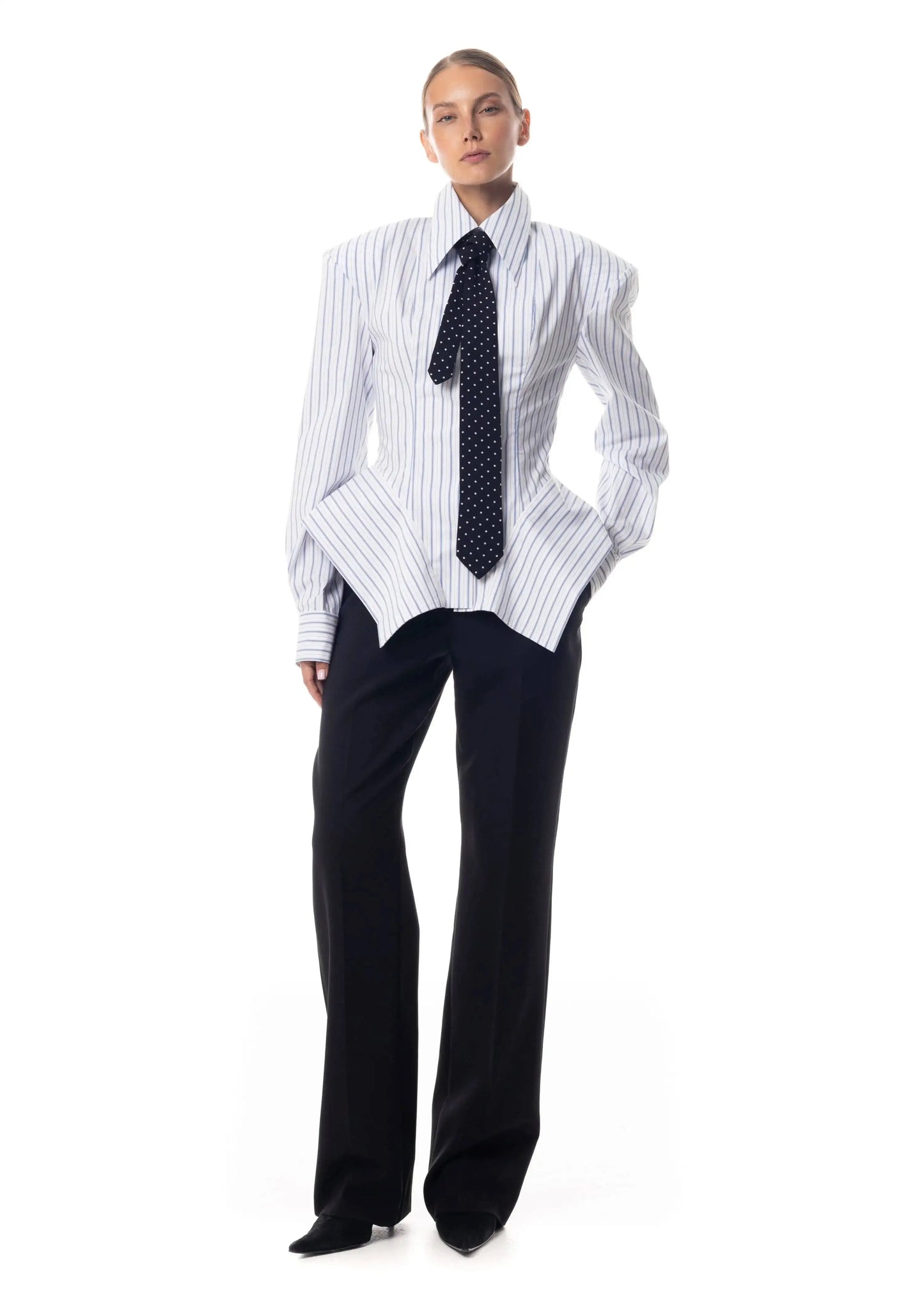 Asymmetrical Hem Shirt -Office Dat