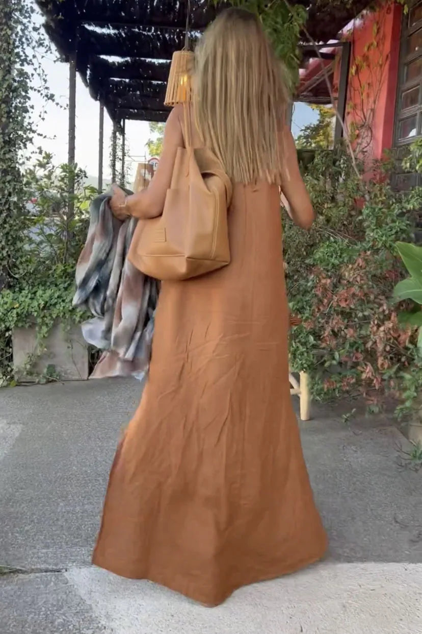 Cotton Linen Dress - Simple Style