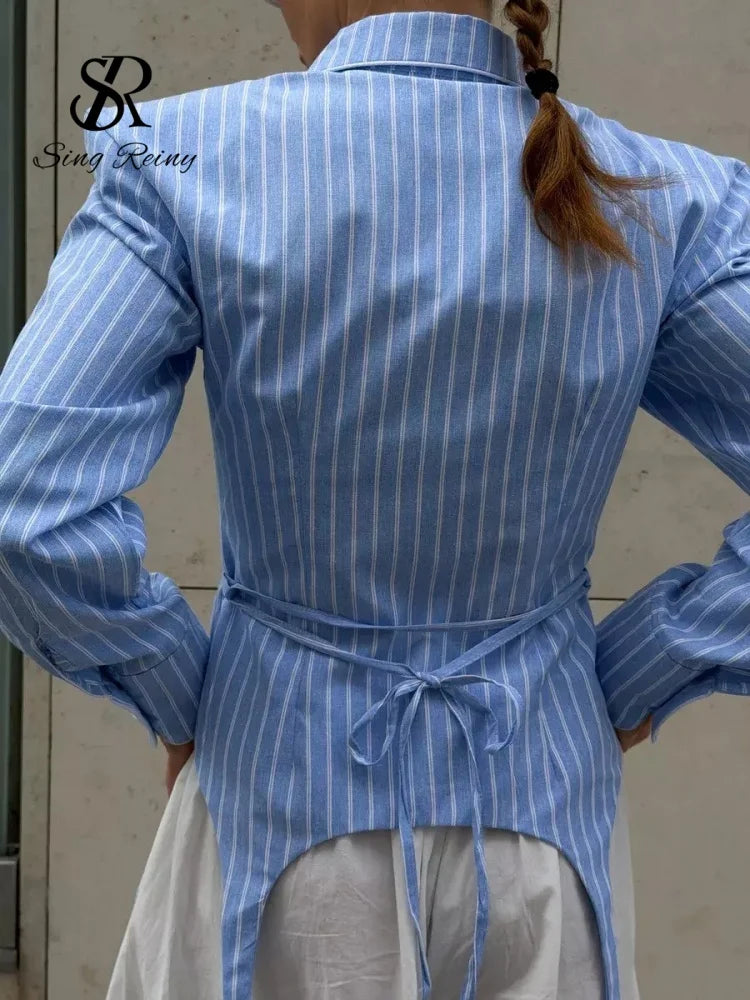 Stripe Slim Shirt -  Trendy Street Blouse