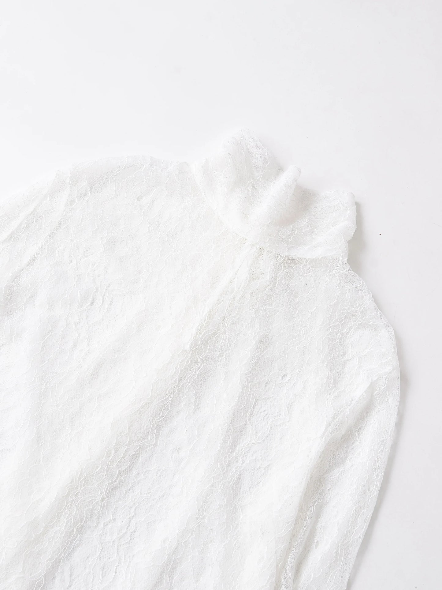 Lace Flared  Shirt Chic