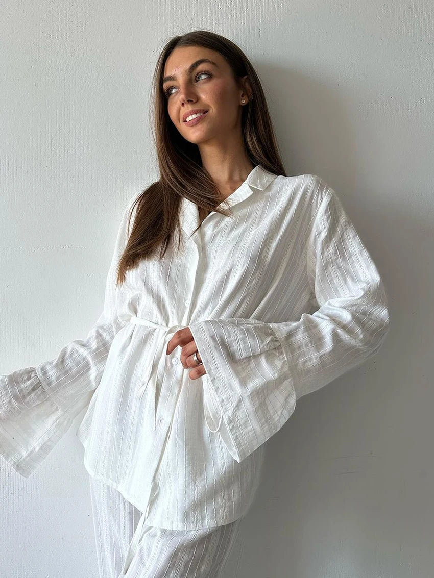 Nightgown 2 Piece Suit long sleeve- Nightwear