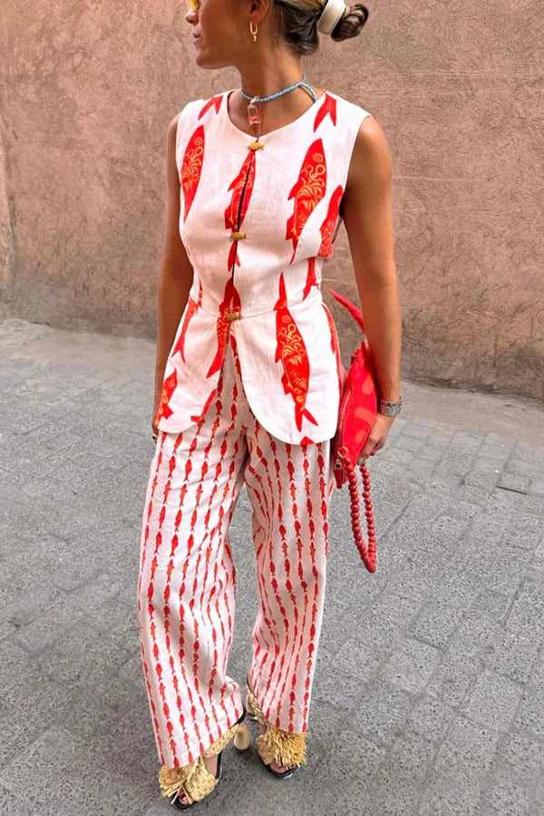 Cartoon Red Fish Set -Polyester Cotton