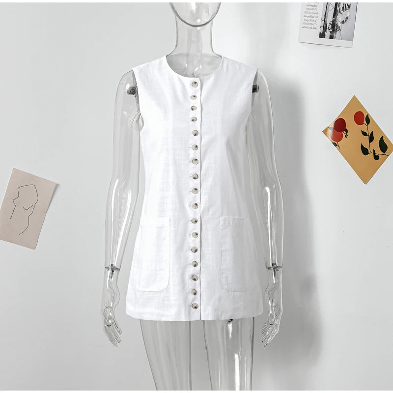 Elegant Single Breasted Long Vest Waistcoat