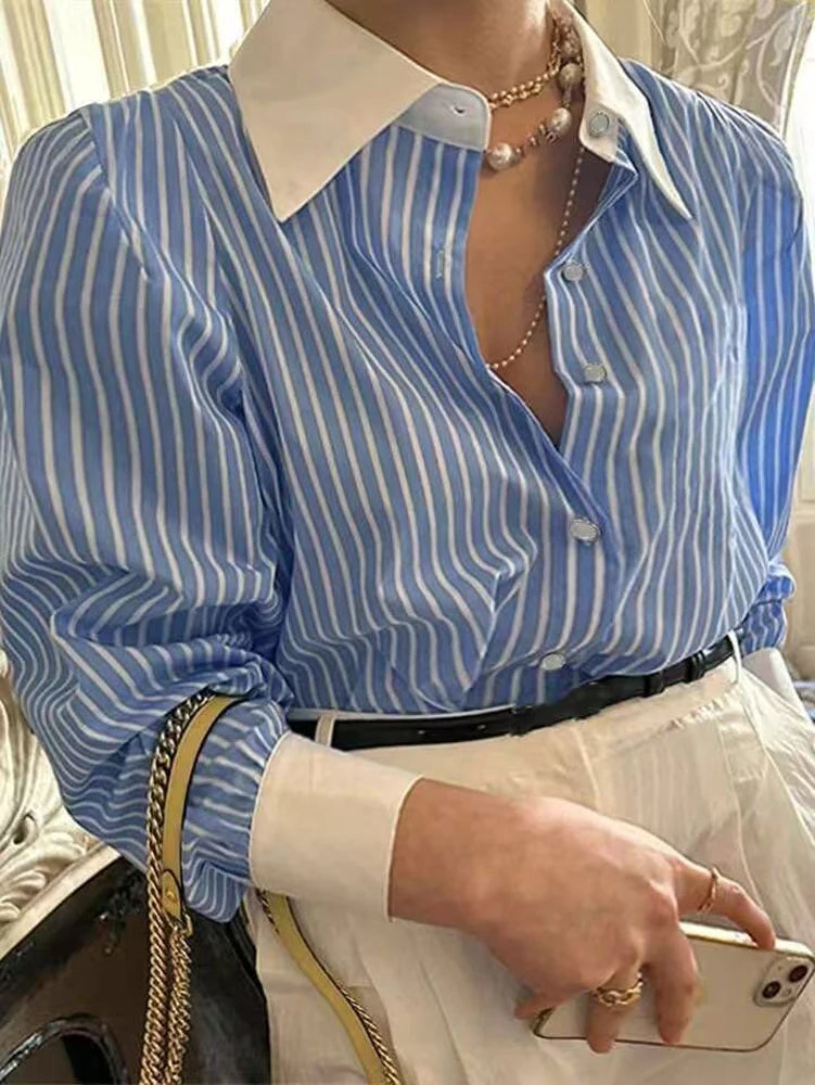Striped Shirts-Fitting Casual Tops