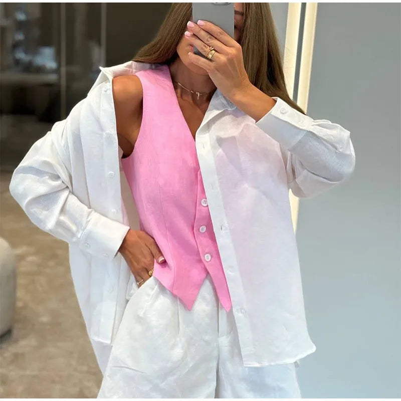 Sets Elegant V-neck - Female Suit Summer