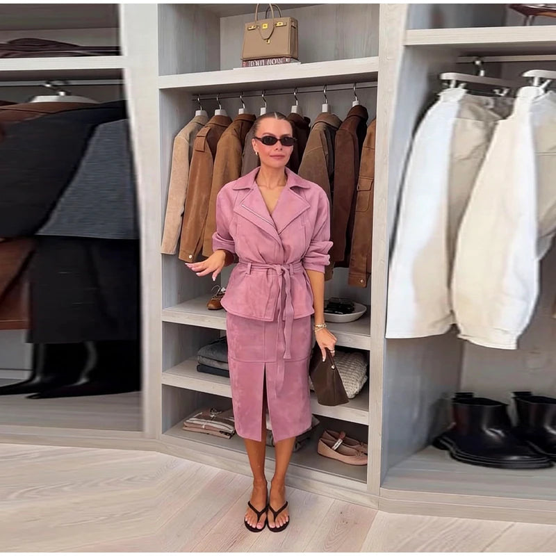 2 Piece - Hip Pockets Slit Suit