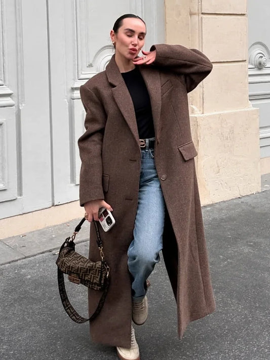 Maxi Coat - Lapel Pockets