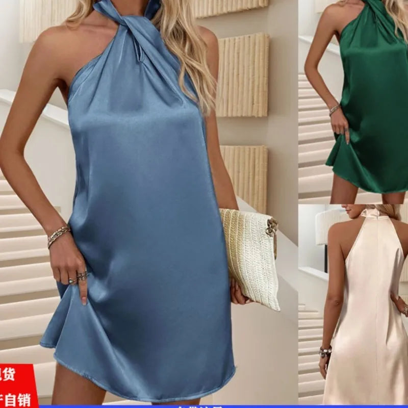 Satin Neck Dress