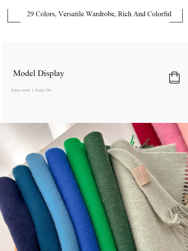 100% Wool Winter Scarf- Warm Cashmere Scarves
