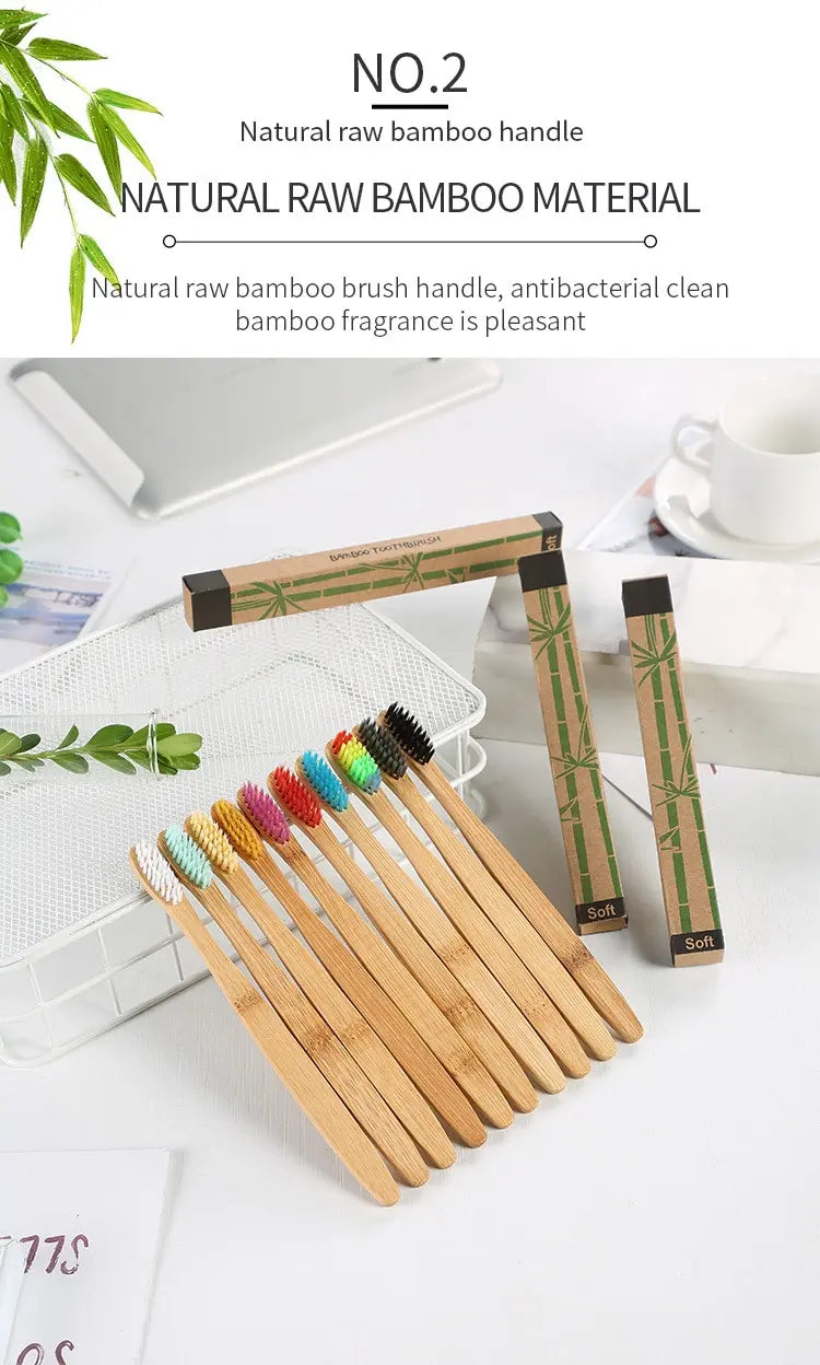 Bamboo Toothbrush -Set Natural Bamboo Toothbrush