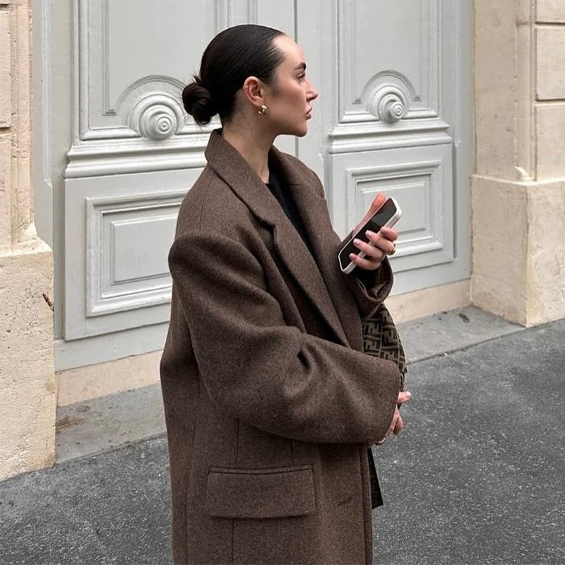 Maxi Coat - Lapel Pockets