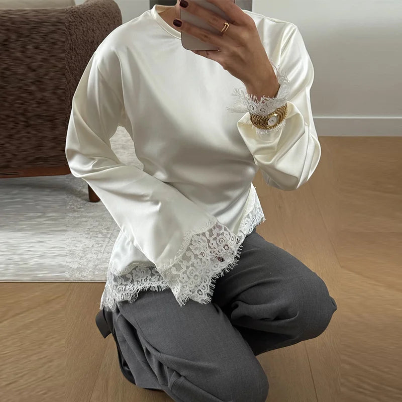 Slim Belted Waist-cinching Round Neck