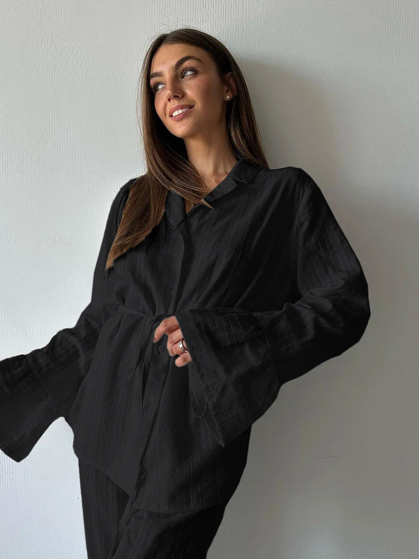 Nightgown 2 Piece Suit long sleeve- Nightwear