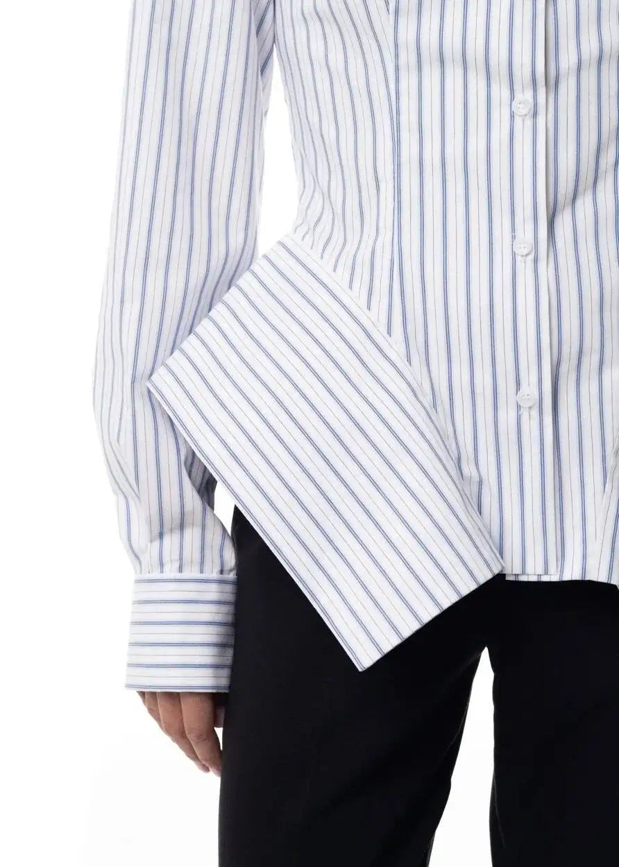 Asymmetrical Hem Shirt -Office Dat