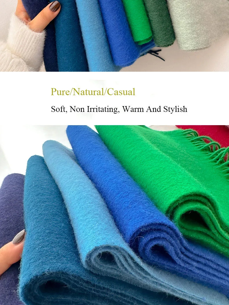 100% Wool Winter Scarf- Warm Cashmere Scarves