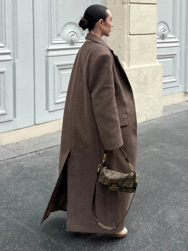 Maxi Coat - Lapel Pockets