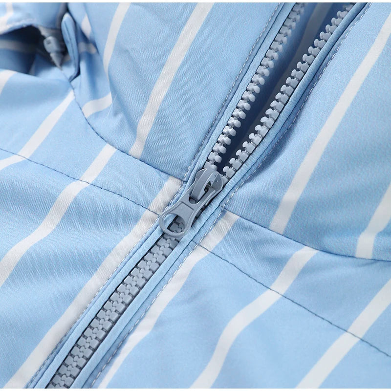 Hooded Cotton Jacket-Zipper Buttons
