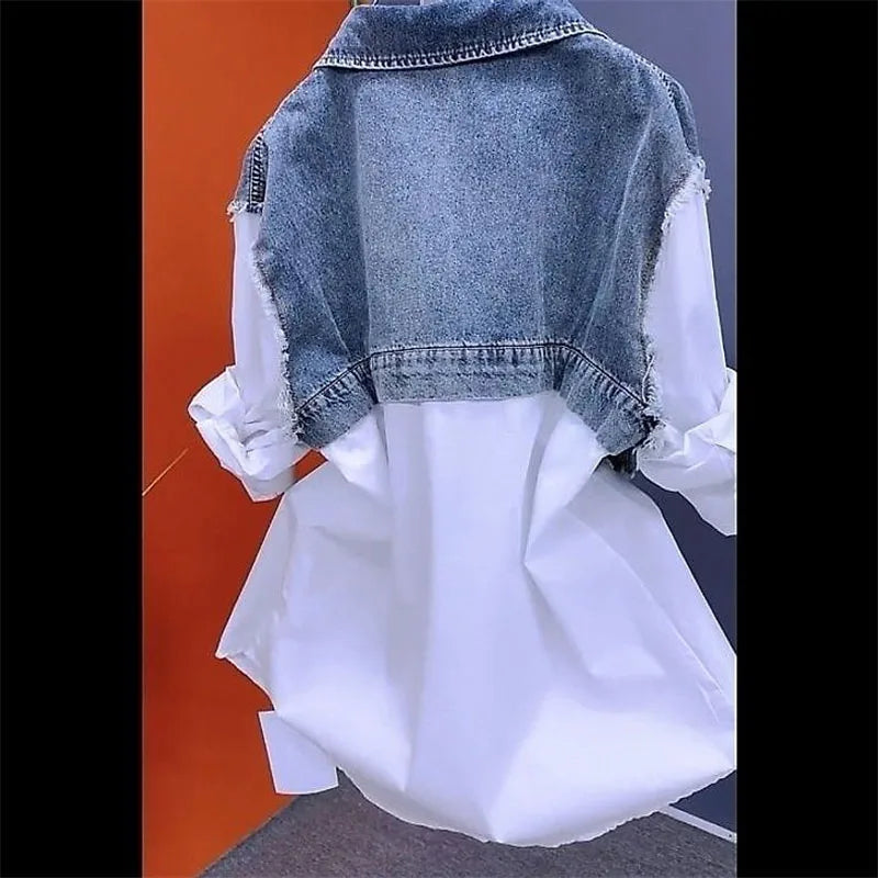 Fashion Denim Shirt Ladies Denim Jacket Spring Autumn