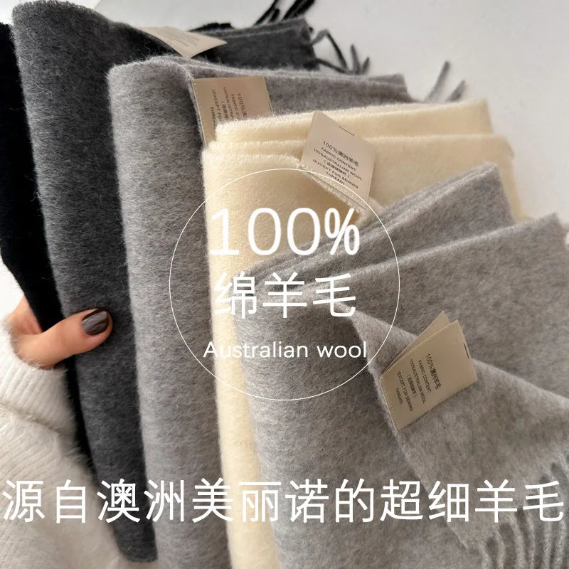 100% Wool Winter Scarf- Warm Cashmere Scarves