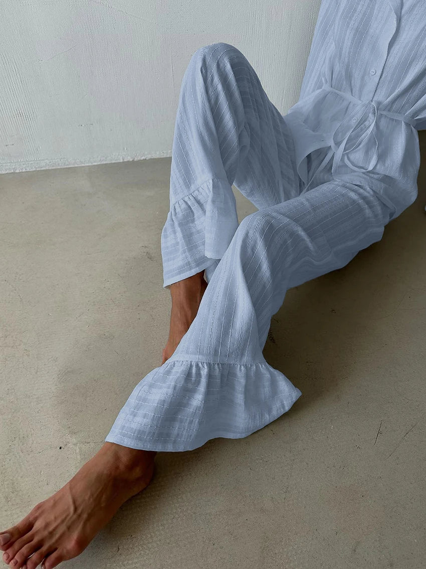 Nightgown 2 Piece Suit long sleeve- Nightwear