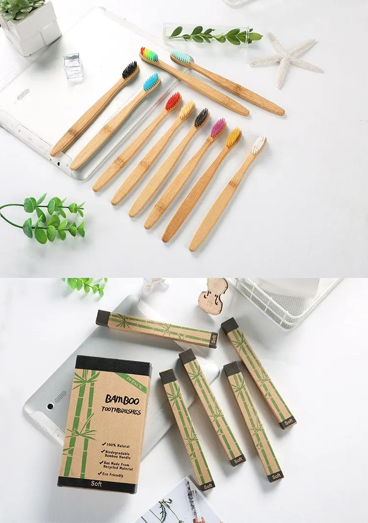 Bamboo Toothbrush -Set Natural Bamboo Toothbrush