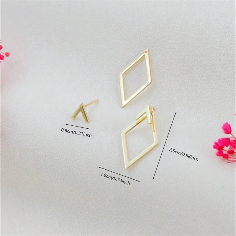 Metal geometric earrings - diamond shaped arrow