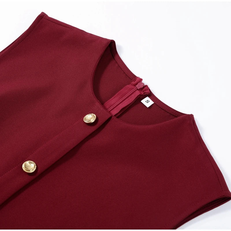 Elegant Dress - Pockets Slim Dress