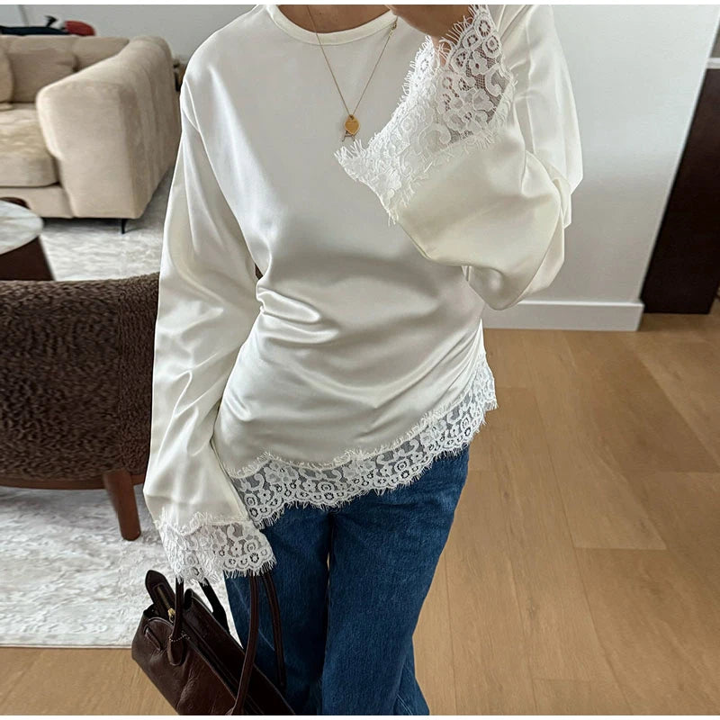 Slim Belted Waist-cinching Round Neck