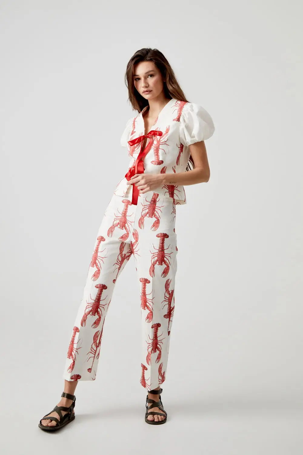 Cartoon Cray Printing Long Pants Set - Sets