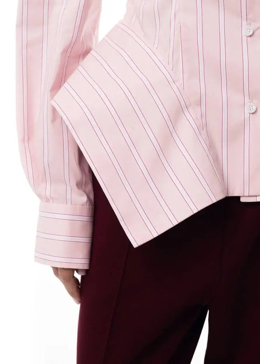 Asymmetrical Hem Shirt -Office Dat