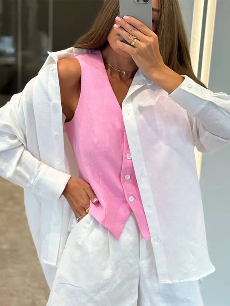 Sets Elegant V-neck - Female Suit Summer