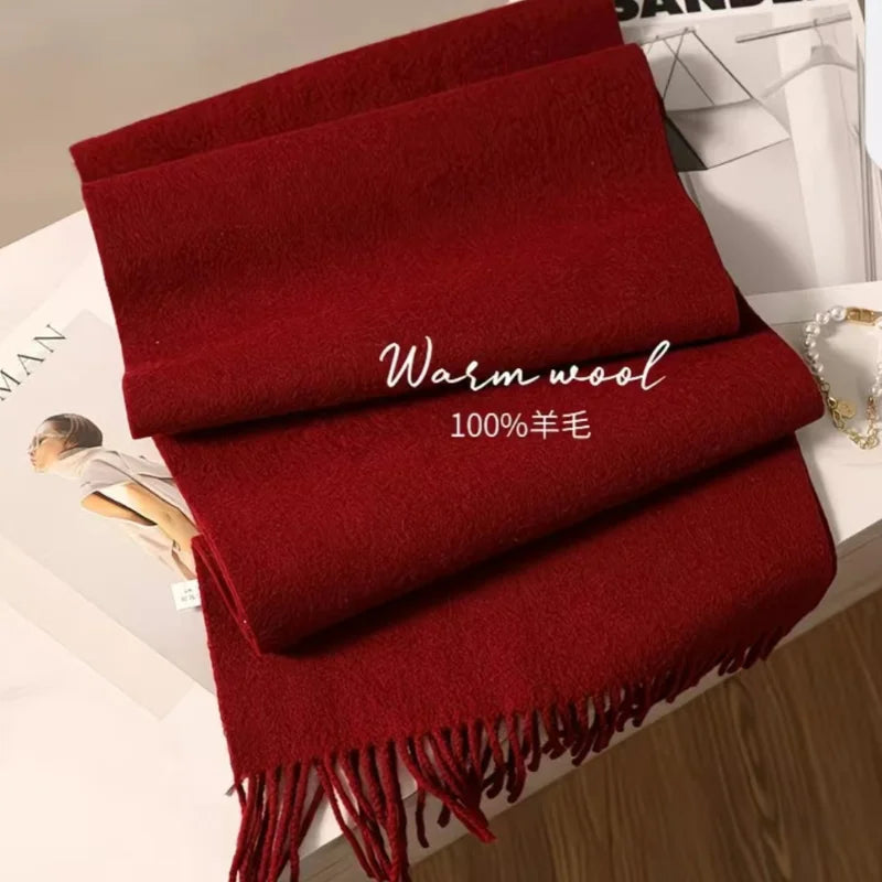 100% Wool Winter Scarf- Warm Cashmere Scarves