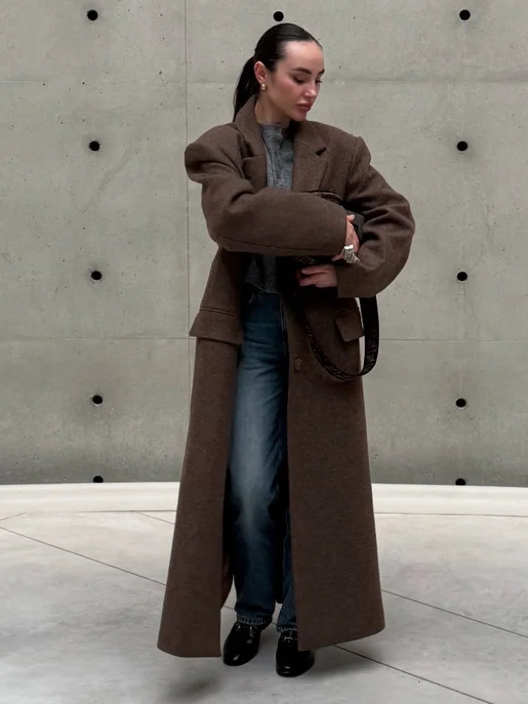 Maxi Coat - Lapel Pockets