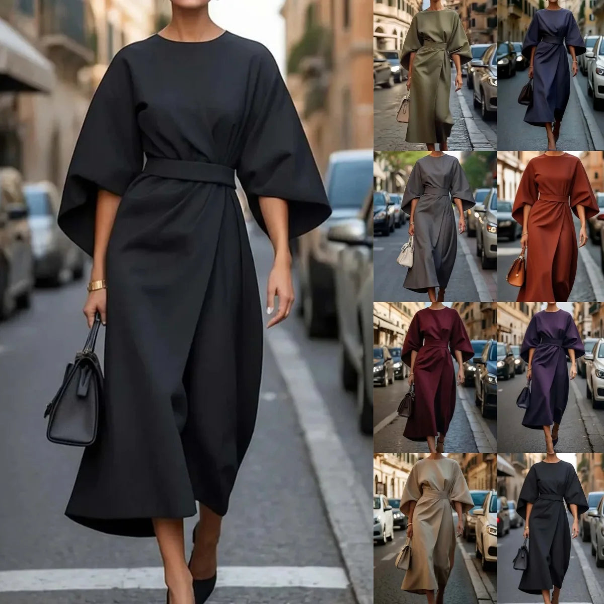 Long Dresses -Round Neck