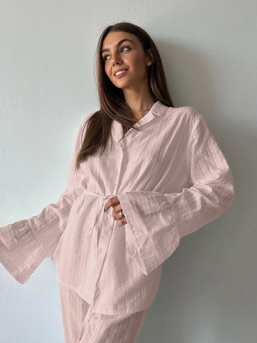 Nightgown 2 Piece Suit long sleeve- Nightwear