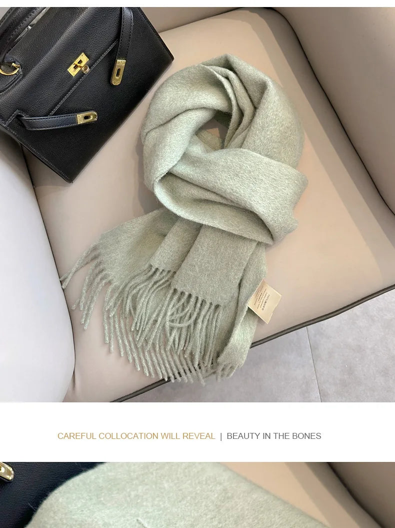 100% Wool Winter Scarf- Warm Cashmere Scarves
