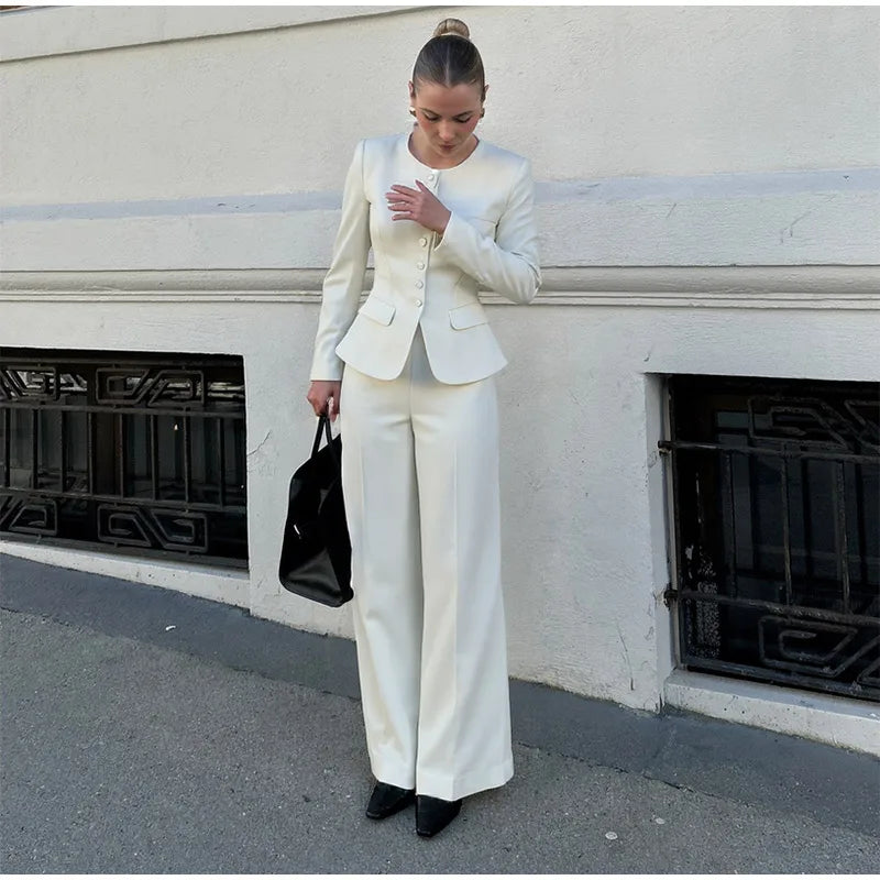 Button Coat- Long Pants Set