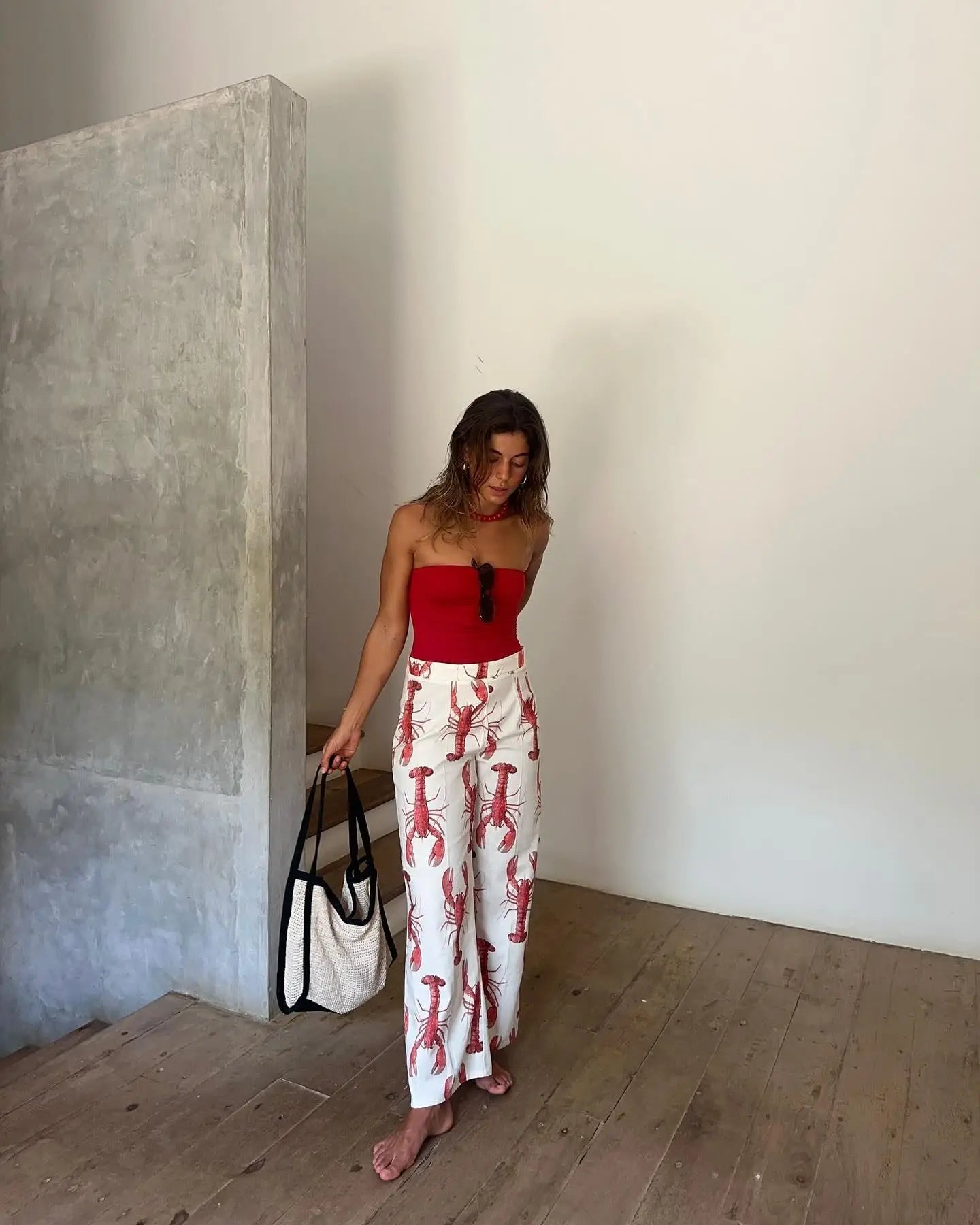 Cartoon Cray Printing Long Pants Set - Sets