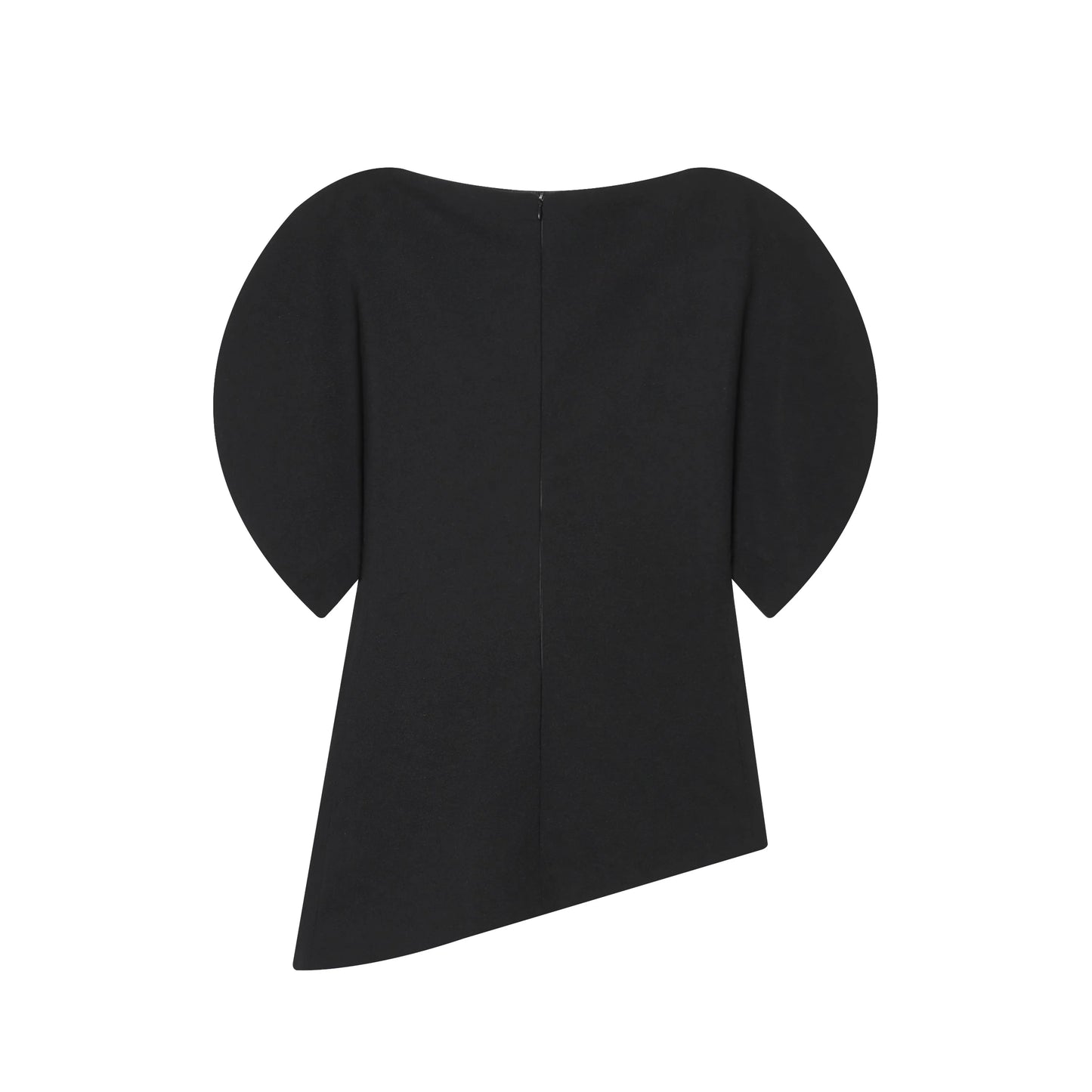 Puff Sleeve Blouse -Asymmetrical Hem