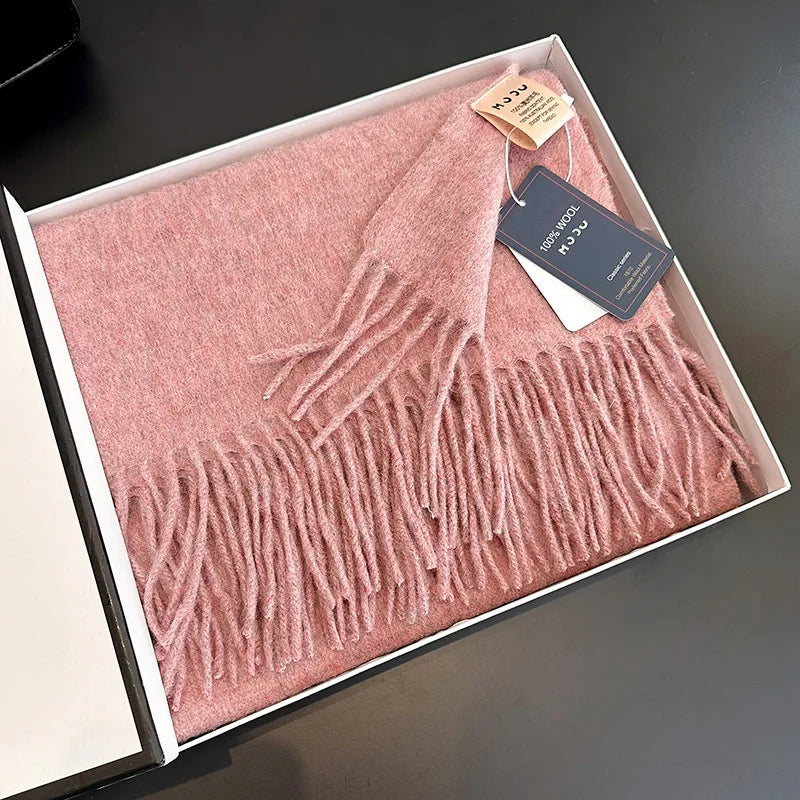 100% Wool Winter Scarf- Warm Cashmere Scarves
