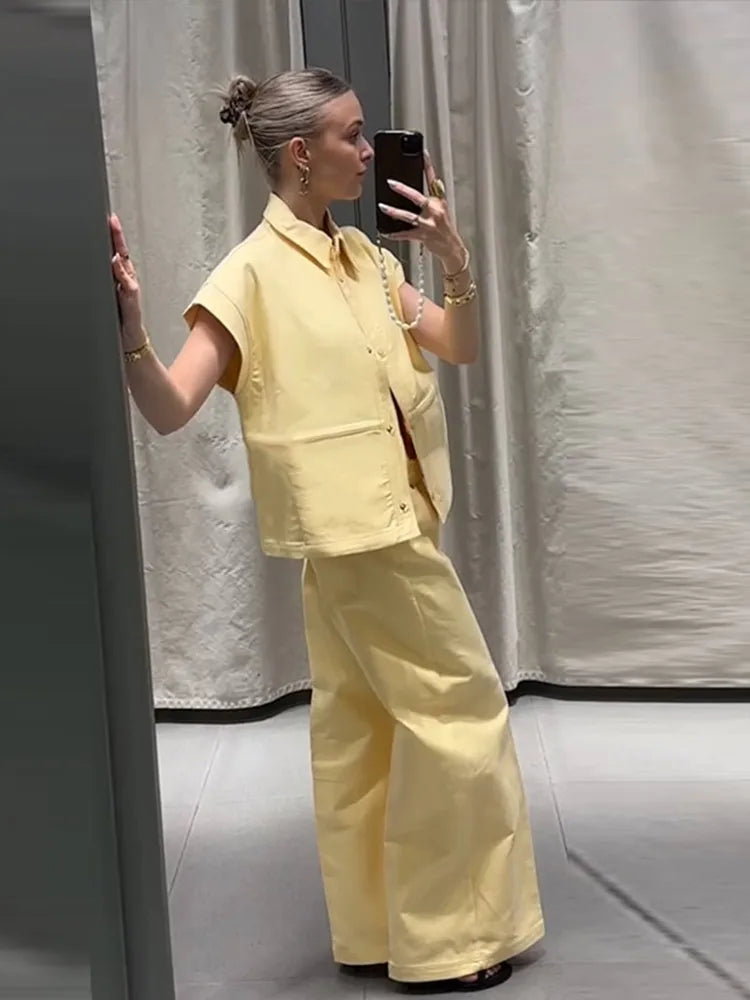 Street Fashion-Vest Pants